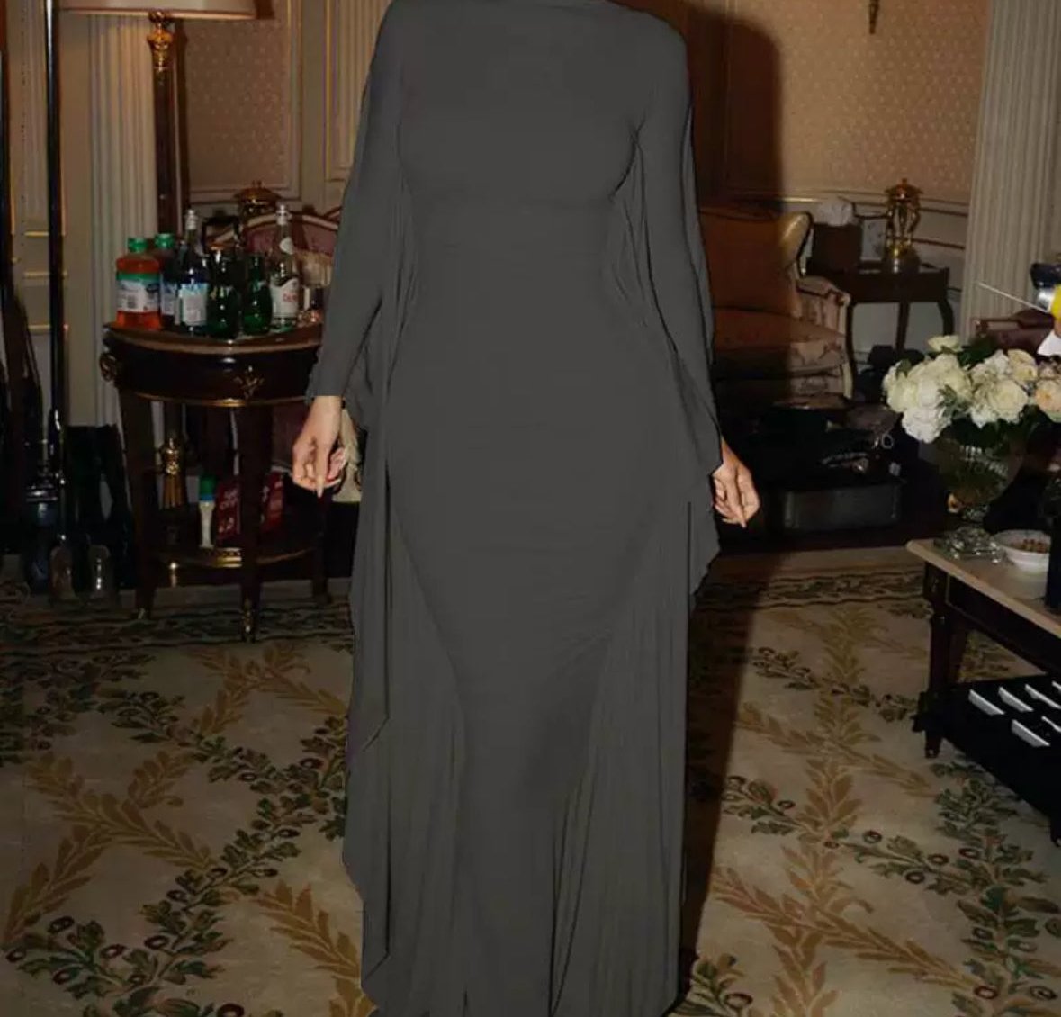 Bodycon Butterfly Abaya Dress