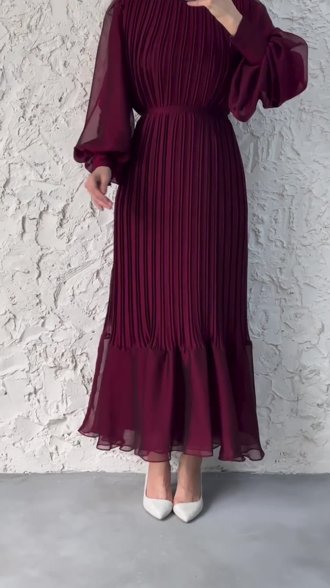 Plissiertes Faltenrock Kleid